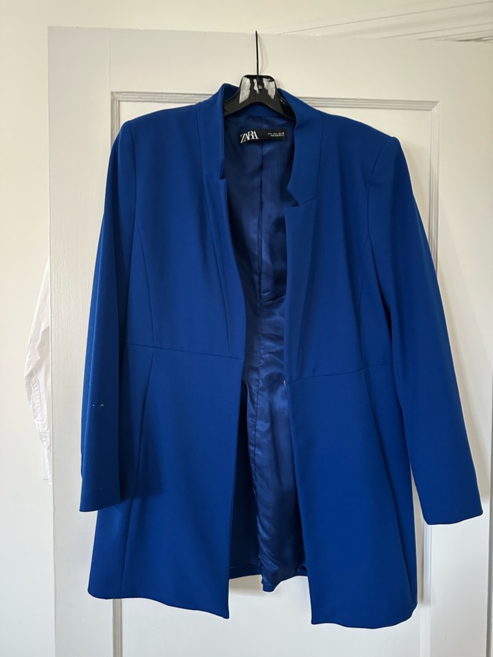 Zara Women's Cobalt Blue Open-Front Blazer Jacket